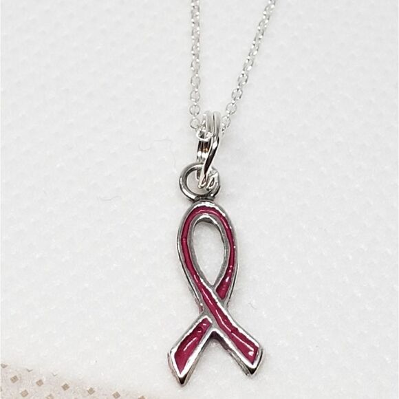 BREAST CANCER AWARENESS Sterling Necklace - Picture 1 of 5